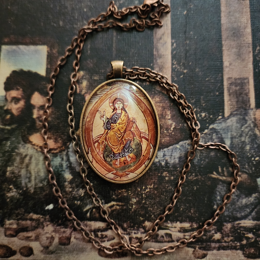 Handmade Glass Framed Art Necklace